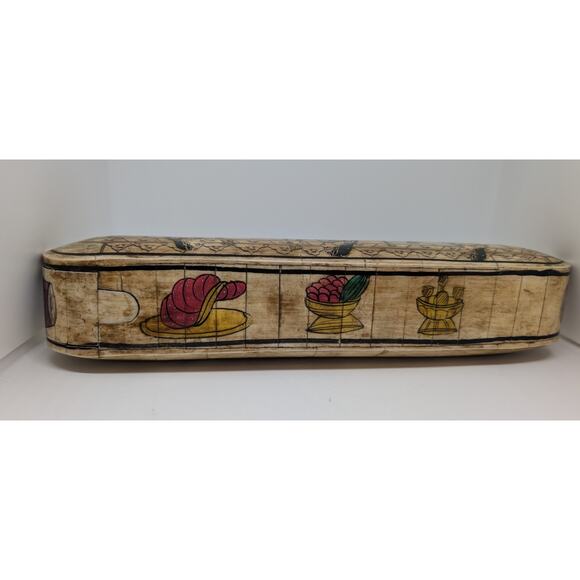 Vintage Indian Camel Bone Pen/Pencil Box Storage Hand Painted Female Figures - Picture 3 of 9